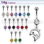 mcd672 belly rings surgical steel 316l belly button