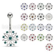 mcd700 steel belly banana, 14g w lower flower shape w crystals