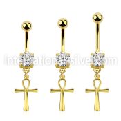 mdgz769 anodized steel belly button curved barbell cz ankh