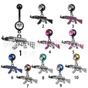 mdk631 belly rings anodized surgical steel 316l belly button