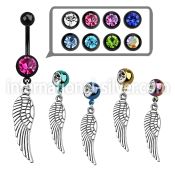 mdk653 belly rings anodized surgical steel 316l belly button