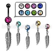mdk654 belly rings anodized surgical steel 316l belly button