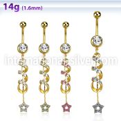 mdk701 belly rings anodized surgical steel 316l belly button