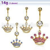 mdk703 belly rings anodized surgical steel 316l belly button