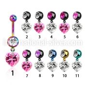 mdkz529 belly rings anodized surgical steel 316l belly button
