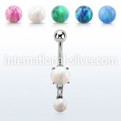 moopb5 steel belly banana w 7mm opal dangling 5mm opal ball