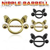 npt3 straight barbells anodized surgical steel 316l nipple