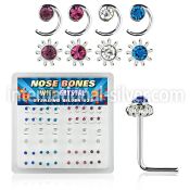 nsbxm2 l shape nose studs silver 925 nose