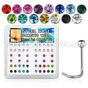 nscb25xm l shape nose studs surgical steel 316l nose