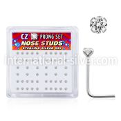 nsczbxc l shape nose studs silver 925 nose