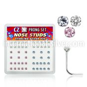 nsczbxm l shape nose studs silver 925 nose