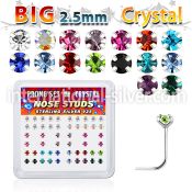 nsp19mx l shape nose studs silver 925 nose