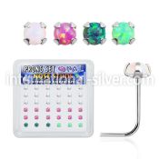 nspo25 l shape nose studs silver 925 nose