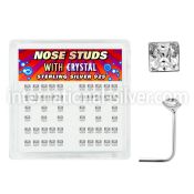 nssqbxc l shape nose studs silver 925 nose