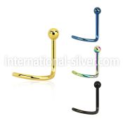 nstb l shape nose studs anodized surgical steel 316l nose