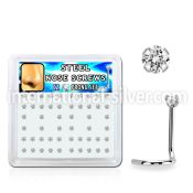 nswz2xc box w 316l steel nose screws, 20g w prong set 2mm cz