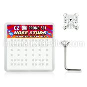nszbqc l shape nose studs silver 925 nose