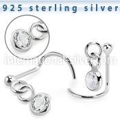 nwdvbz1 silver nose screw ball press fit dangling cz