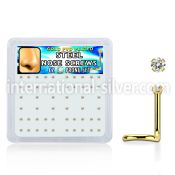 nwtz15xc box w gold plated steel nose screws w 1 5mm clear czs