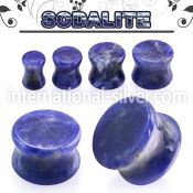 pgsss sodalite stone double flare ear plug