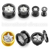 pgtzs tunnels gauges anodized surgical steel 316l ear lobe