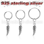 phod44 925 silver ear ring ear stud choose piercing