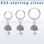phod45 925 silver ear ring ear stud choose piercing