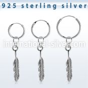 phod47 925 silver ear ring ear stud piercing