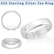pt527 silver adjustable toe ring plain