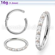 sgsh10zo steel 16g hinged segment hoop outward facing cz