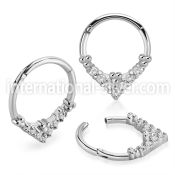 sgtsh31 steel hinged segment hoop cnc cz balls chevron