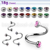 sp18hjb3 surgical steel spirals and twisters eyebrow helix tragus piercing