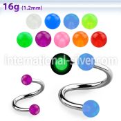 speglb spirals twisters surgical steel 316l with acrylic parts eyebrow