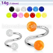 spuv spirals twisters surgical steel 316l with acrylic parts eyebrow