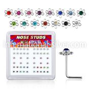 sxfl2m l shape nose studs silver 925 nose