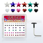 sxphs l shape nose studs silver 925 nose