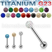ubbfr5 titanium barbell 14g gem ferido ball 5mm ball