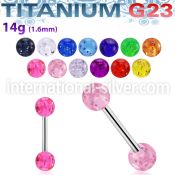 ubbgt straight barbells titanium g23 with acrylic parts tongue