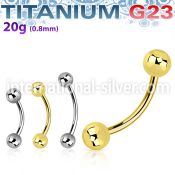 ubn20b3 titanium curved barbell 20g 3mm balls