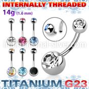 ubn2cgin titanium curved barbell internal threading balls