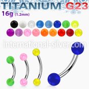 ubnev micro curved barbells titanium g23 with acrylic parts eyebrow