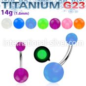 ubngl belly rings titanium g23 with acrylic parts belly button