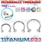 ucbin12 titanium horseshoe 16g round color cz internal