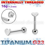 uhein3 titanium barbell internal threading 3mm heart