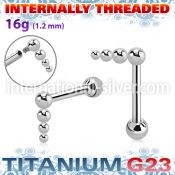 uhein52 titanium barbell descending bead balls ball internal