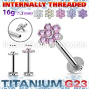 ulbin10 titanium labret internal threading 7 color cz