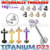 ulbin13 titanium labret internal threading 3 cz