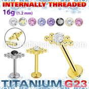 ulbin21 titanium labret six balls cluster press cz internal