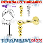 ulbin52 titanium labret stud descending bead balls internal