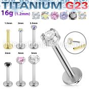 ulbpibpz16 titanium labret 16g stud threadless push in top